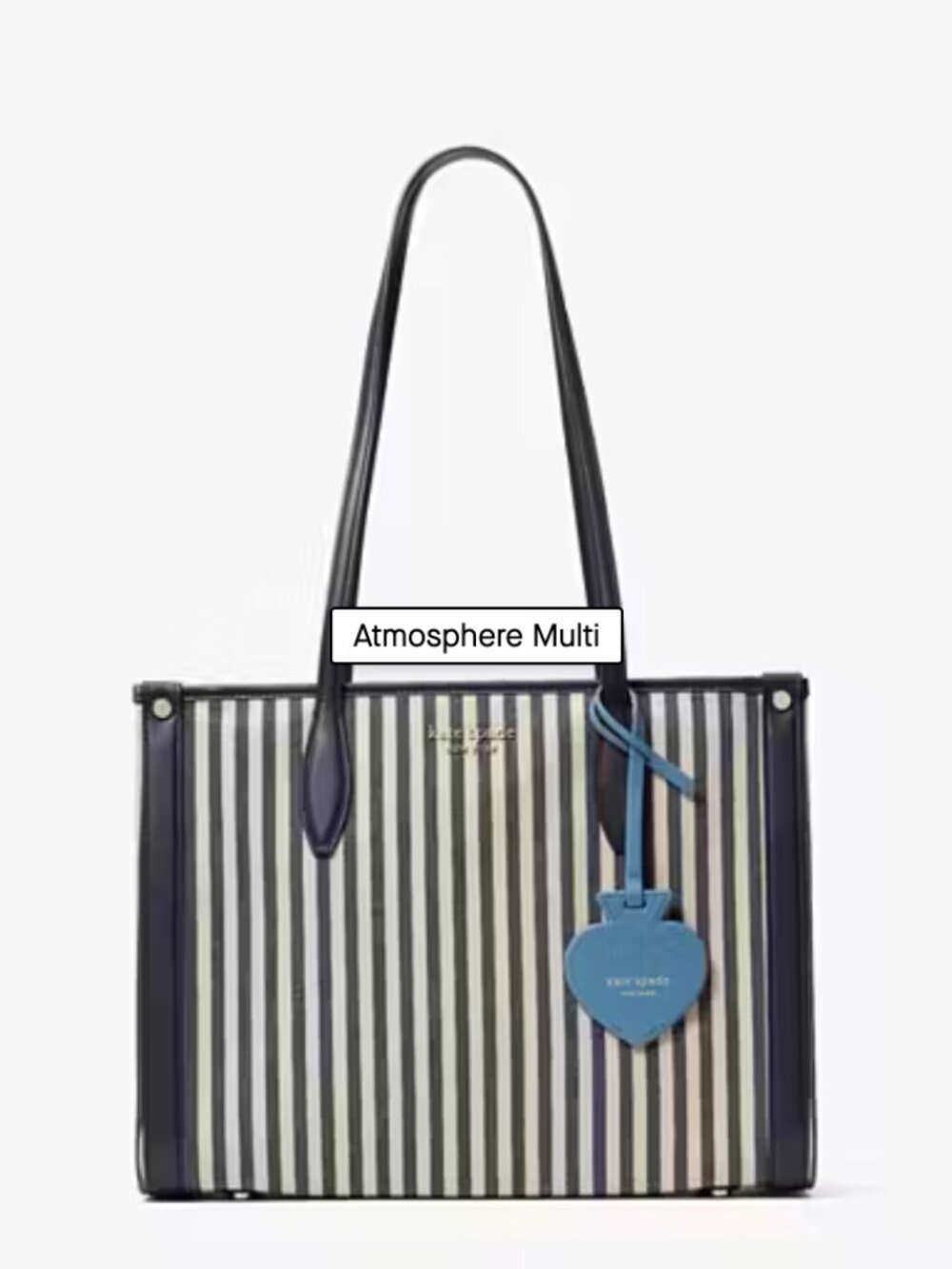 Kate Spade New York Market Stripe Medium Tote | Blue & Cream Canvas | NWT